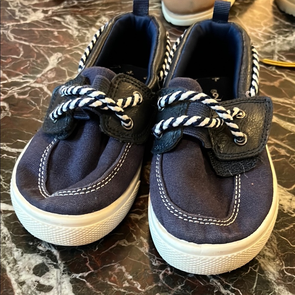 Navy Blue Kids Boat Shoes